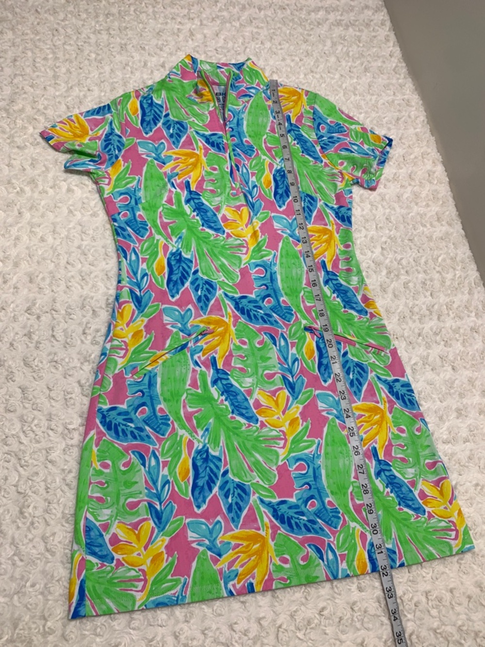 IBKUL Allison Mock Short Sleeve Botanical Print Dress Sz XS - Picture 12 of 12